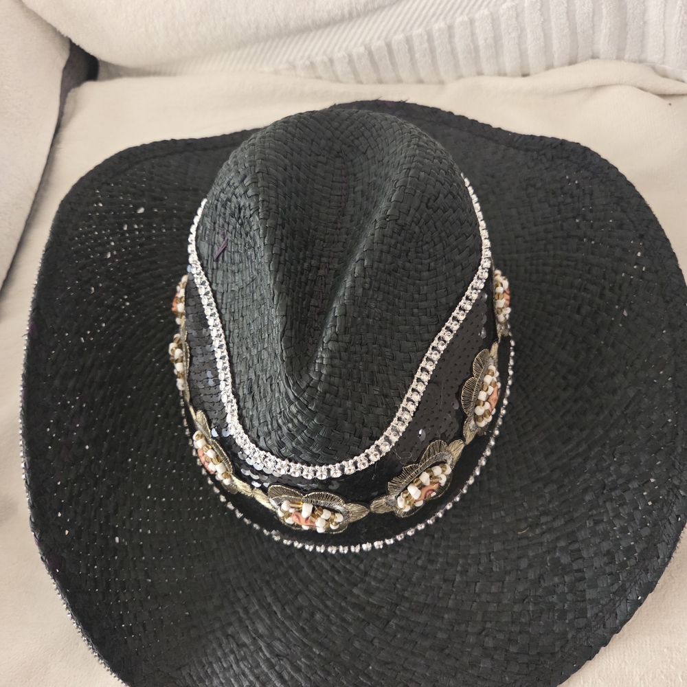 Black Embellished Women's Hat